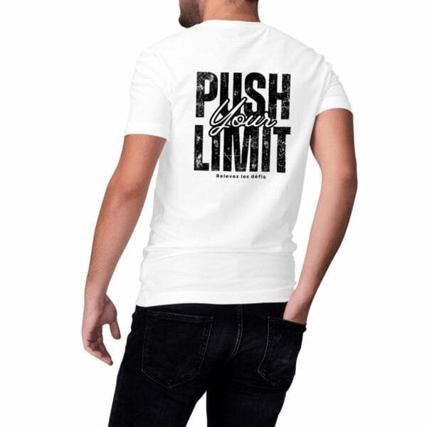 T-shirt blanc avec impression repoussez vos limites